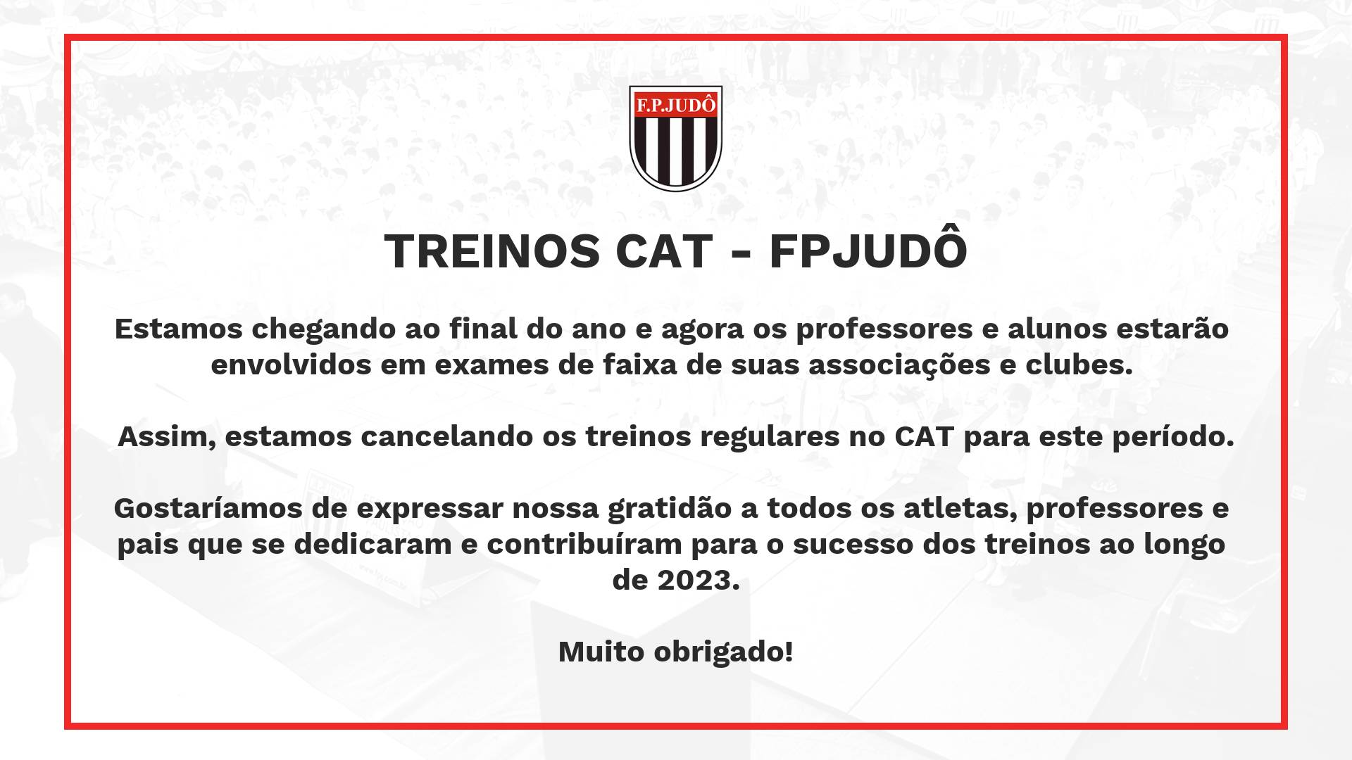 Informativo Treino CAT - 21/11/2023