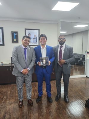 Henrique Guimarães com o Ministros dosEsportes Andre Fufuca e com o Deputado Delegado Da Cunha 